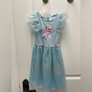 Frozen turquoise size4-5 dress with sequins. Excellent condition